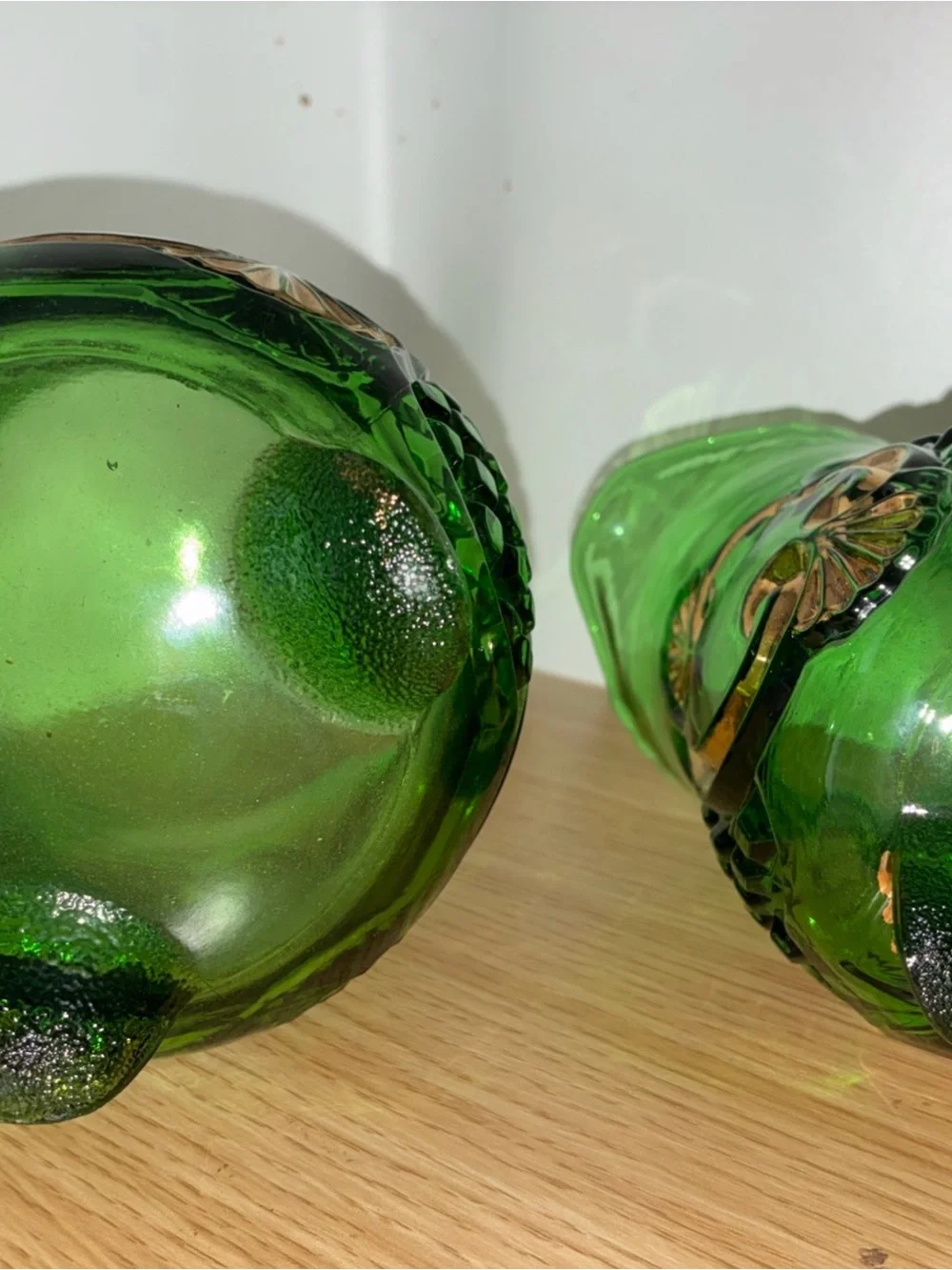 Riverside glass co EAPG Croesus Emerald creamer and spooner